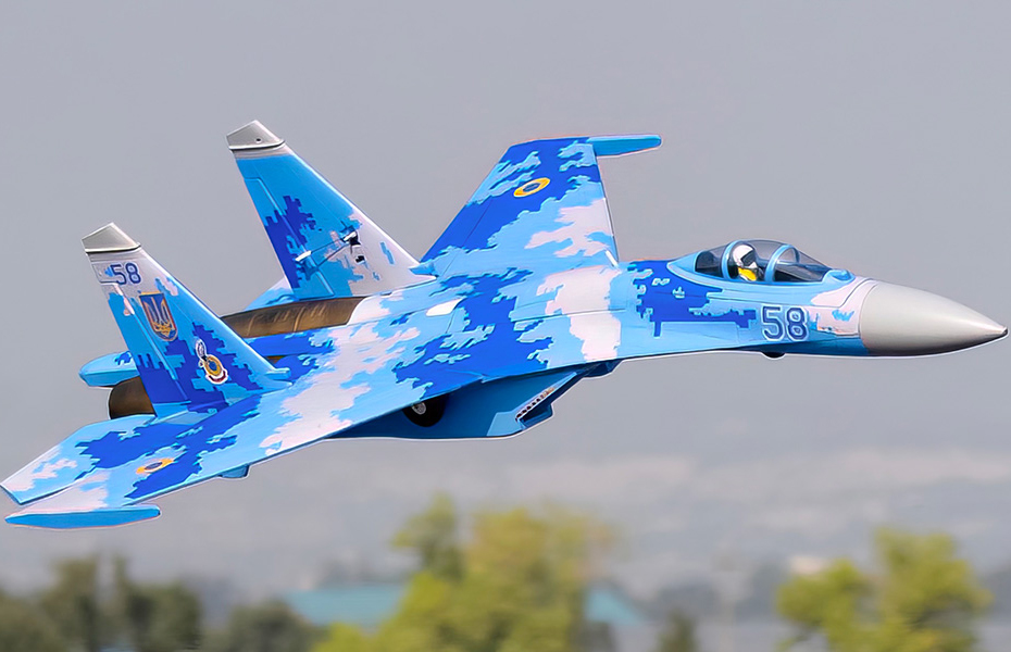Flyfans SU-27 Ukrainian Digital Twin 64mm EDF Jet PNP Version